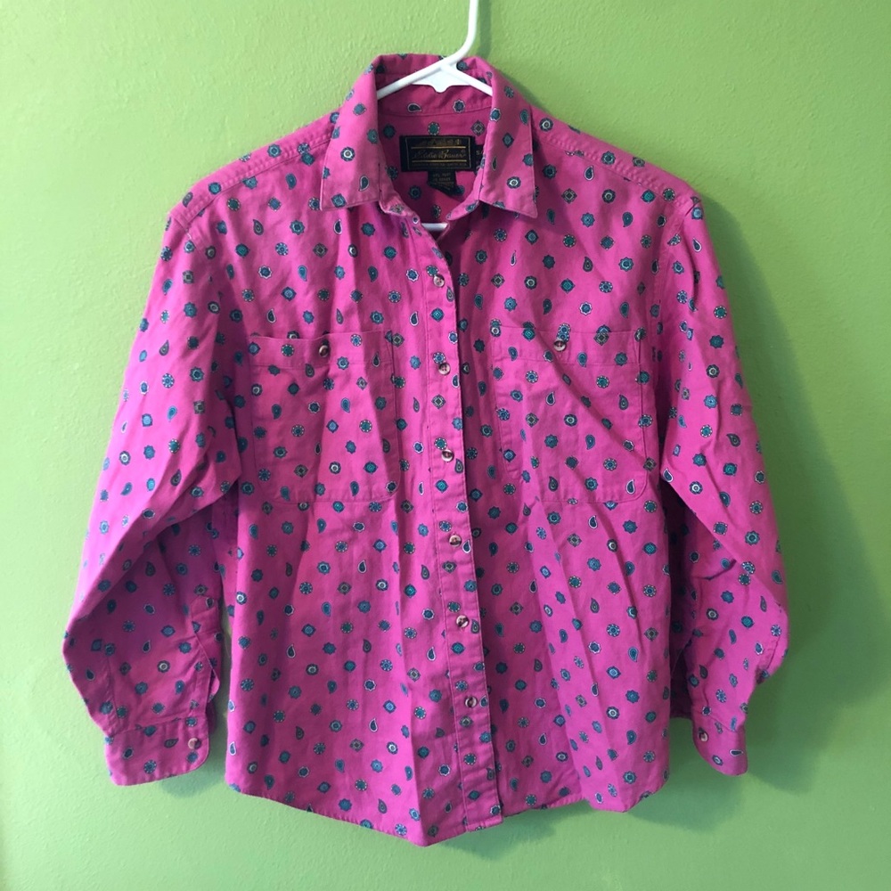 Eddie Bauer pink button up